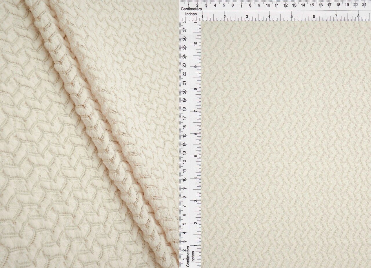 1 Yard Crochet Lace Fabric, 58/60″ Wide Polyester Spandex Blend